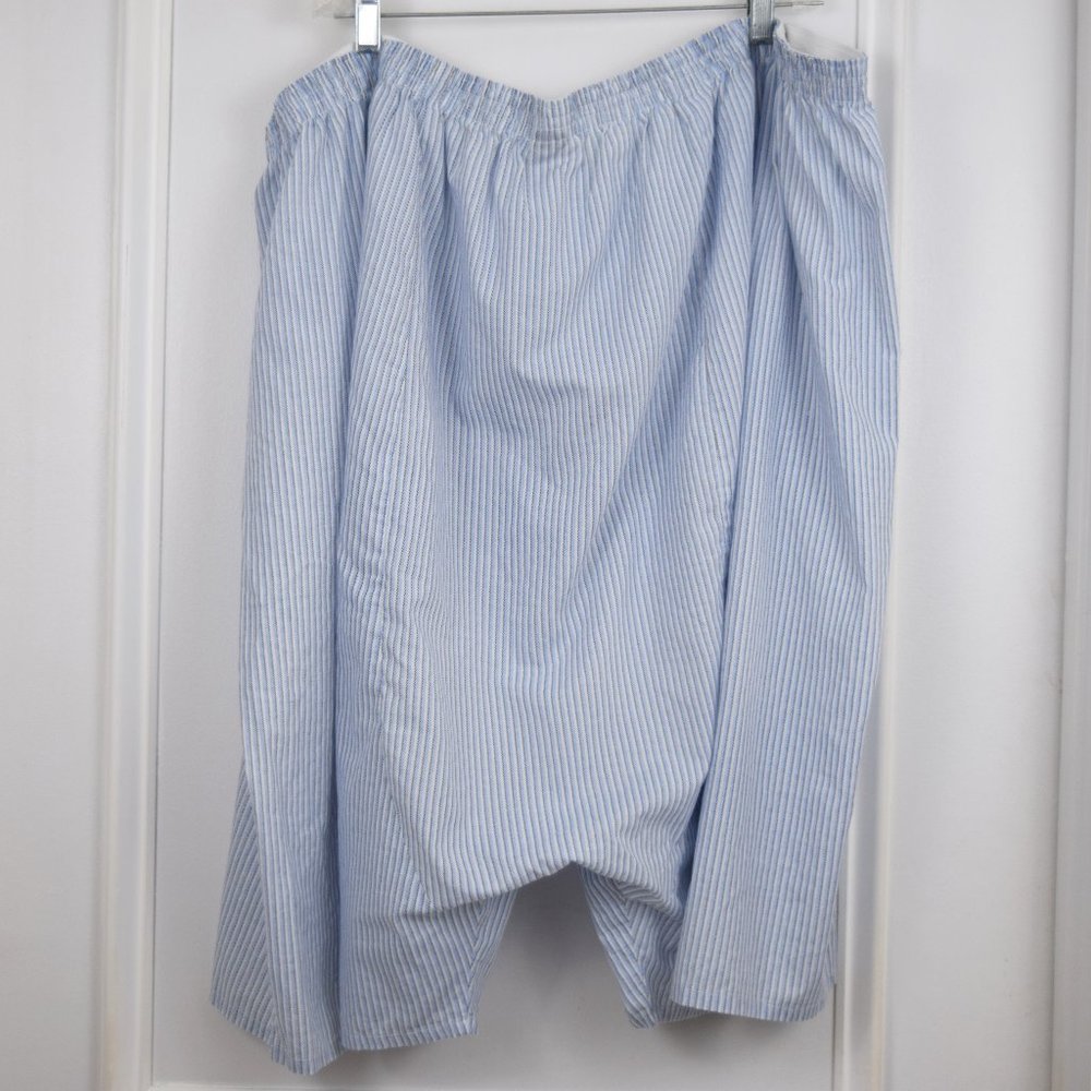 Botany 500 Pajama Shorts Bottoms Men 5XL Blue White Stripe Snap Close Elastic - Picture 2 of 7